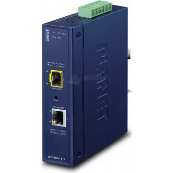 PLANET Industrial 1-Port network media converter Blue SFP IP30