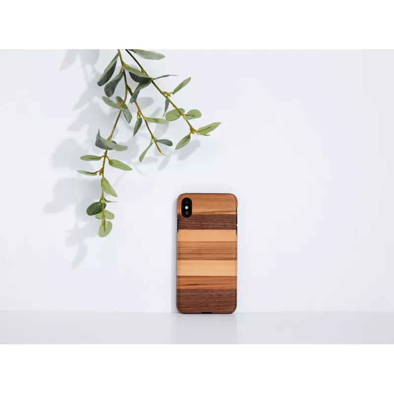 Smartphone case man and wood for iPhone XS Max — black