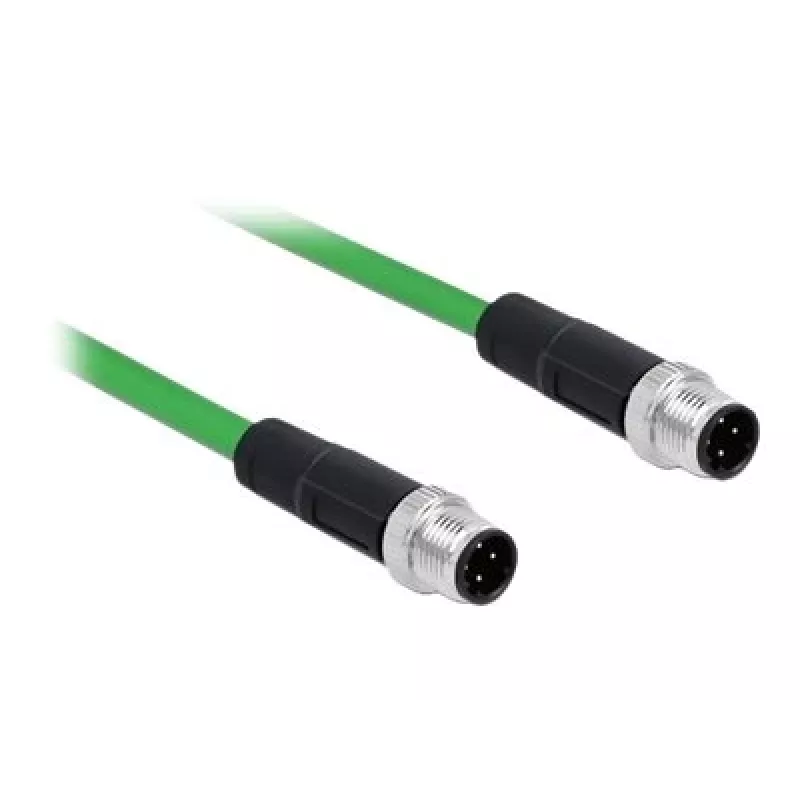 DeLOCK - Network Cable - M12 (4-pin) (M) to M12 (4-pin) (M) - 5,0m - SF/FTP - Halogen-Free - Green (85920)