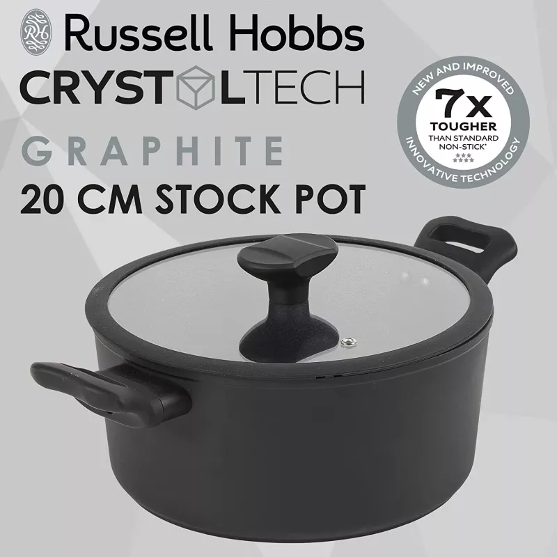 Stockpot Russell Hobbs RH01863EU7 20 cm Crystaltech cookware stainless steel glass lid