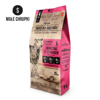 Dry puppy food wiejskazagroda Lamb with Spinach 20 kg — Junior small breeds, 32% protein, 21% fat