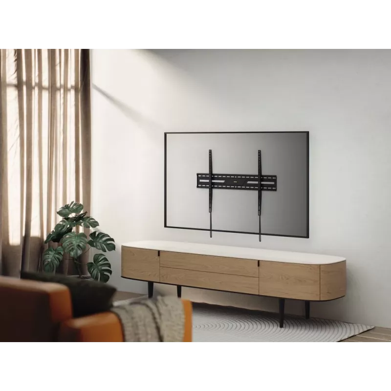 Fixed TV wall mount GEMBIRD WM-100F-01 for 43–100 inch screens, steel, max load 75 kg, VESA 75x75–900x600
