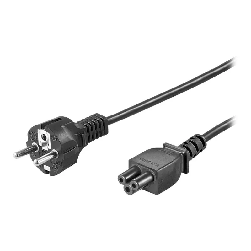 Wentronic Goobay Power Cable (Grounded Plug), 1,8 m, Black, Black - Type F (Type F, CEE 7/7) > Device Socket C5 (93586)