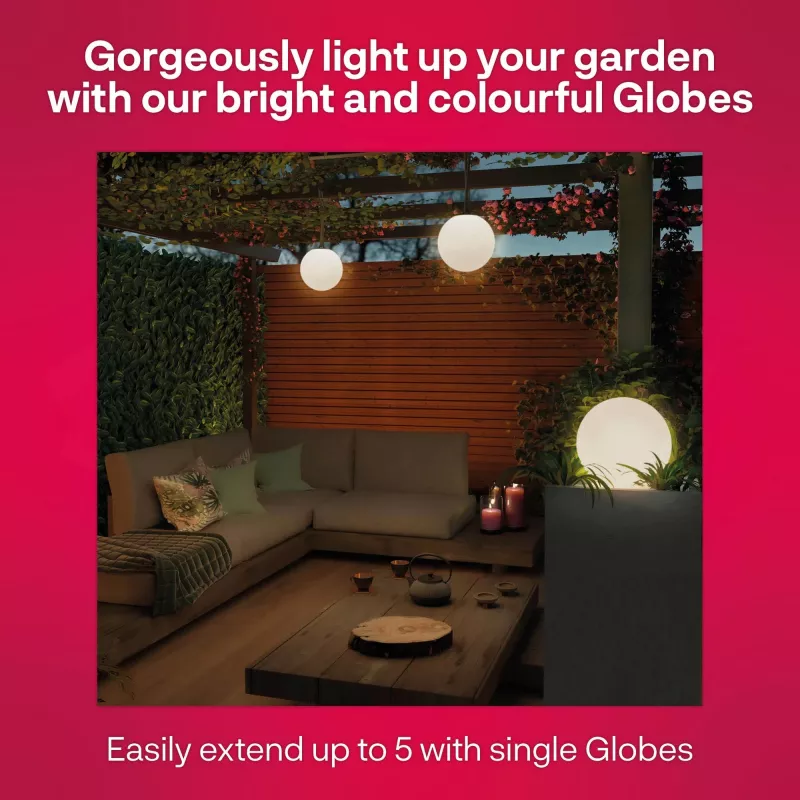Outdoor Smart Globe Light Colour 3-pack, LED Light replaces 33 Watt