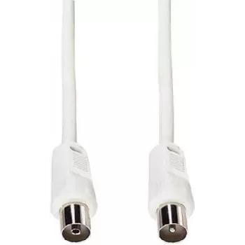 Coaxial cable e&p elektrik handels HFT 5 — 5 m, coax plug to coax jack, white