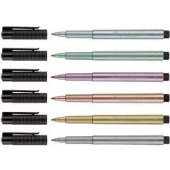 Ballpoint pen Faber-Castell 167351 Silver Stick, black and silver, 1 pc