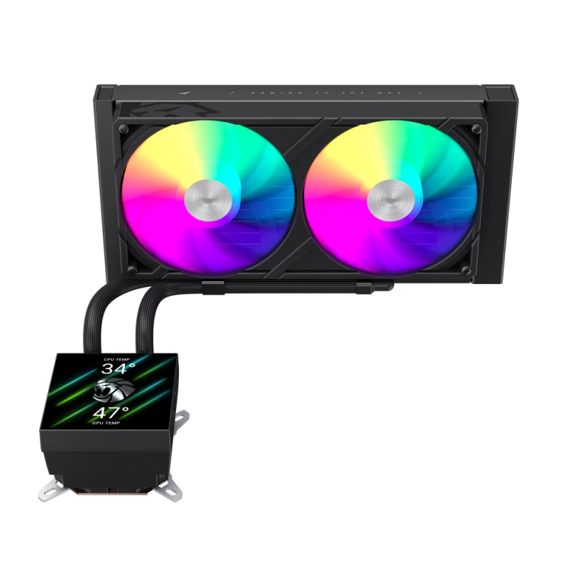 Gamemax CPU Liquid Cooler | GLACIER 240 LCD BK | Intel, AMD