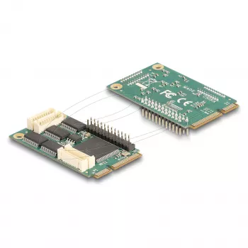 Internal Mini PCIe interface adapter DELOCK 95279 — Serial host, Mini PCIe output, RS-232 support, 460.8 Kbit/s, FIFO 256 B, 30×51×10 mm