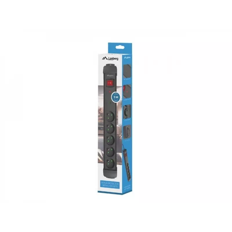 Power strip 5.0m 5x230 cz SP1-05E-0500-B