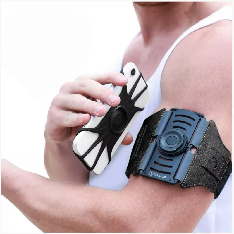 Armband Tellur A100 Black adjustable fit for smartphones — sports armband, universal size