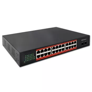 Network switch QOLTEC Gigabit Ethernet PoE 24xRJ45 2xSFP