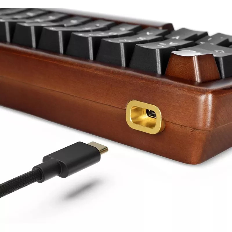 Sharkoon 100068100 Keyboard Office USB QWERTZ German Wood 61 Keys RGB LED
