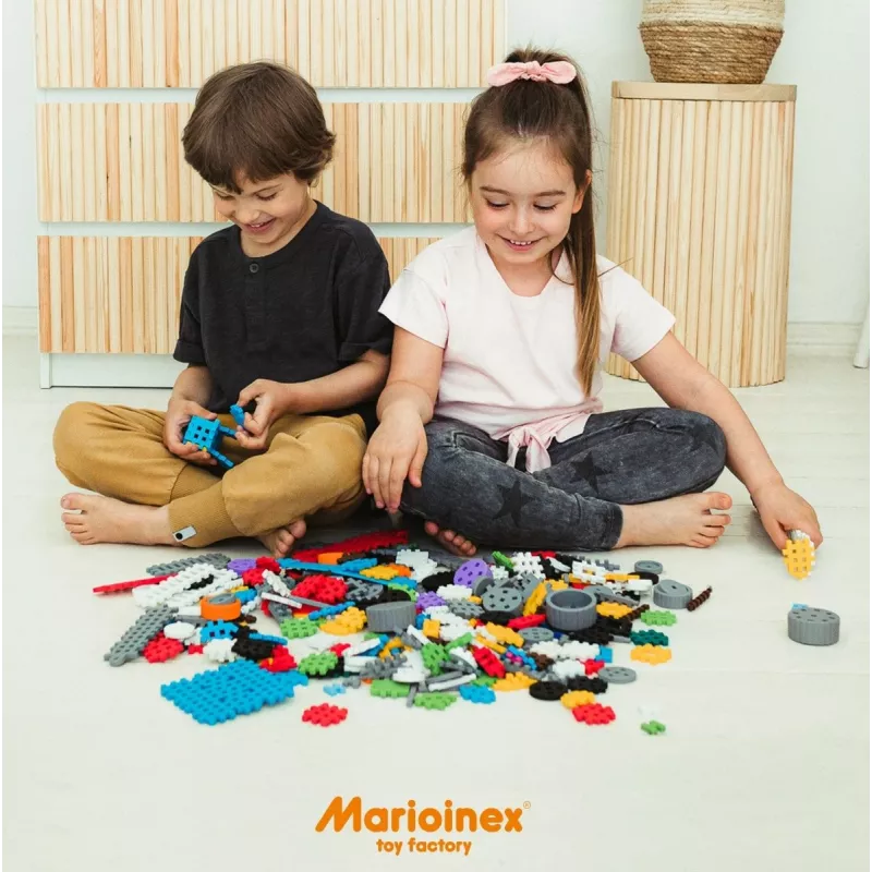 Toy construction set Marioinex Mini Waffle Constructor — 141 pieces, multicolour, for ages 5+