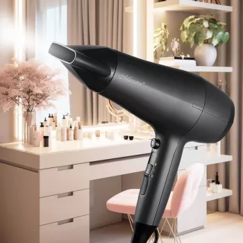 Hair dryer Maestro MR-217 2200 W, DC motor, 2 speeds, cool shot, concentrator nozzle, black graphite