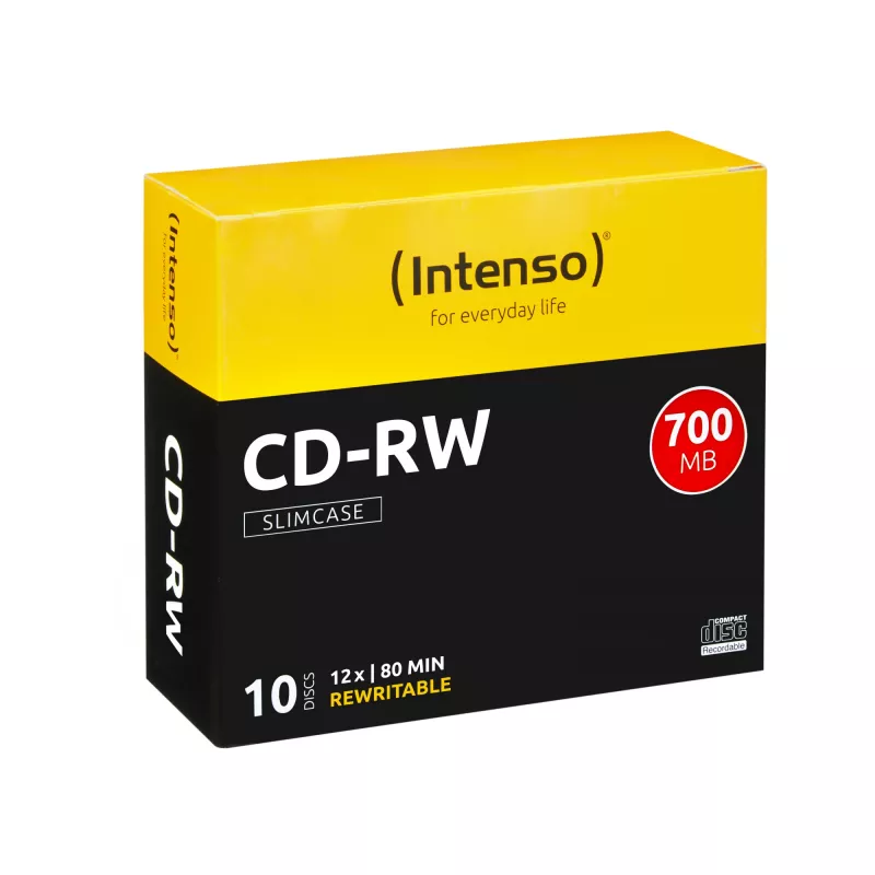 Rewritable CD-RW INTENSO 700 MB / 80 min, 12x, 10-pack, 120 mm (slimcase)