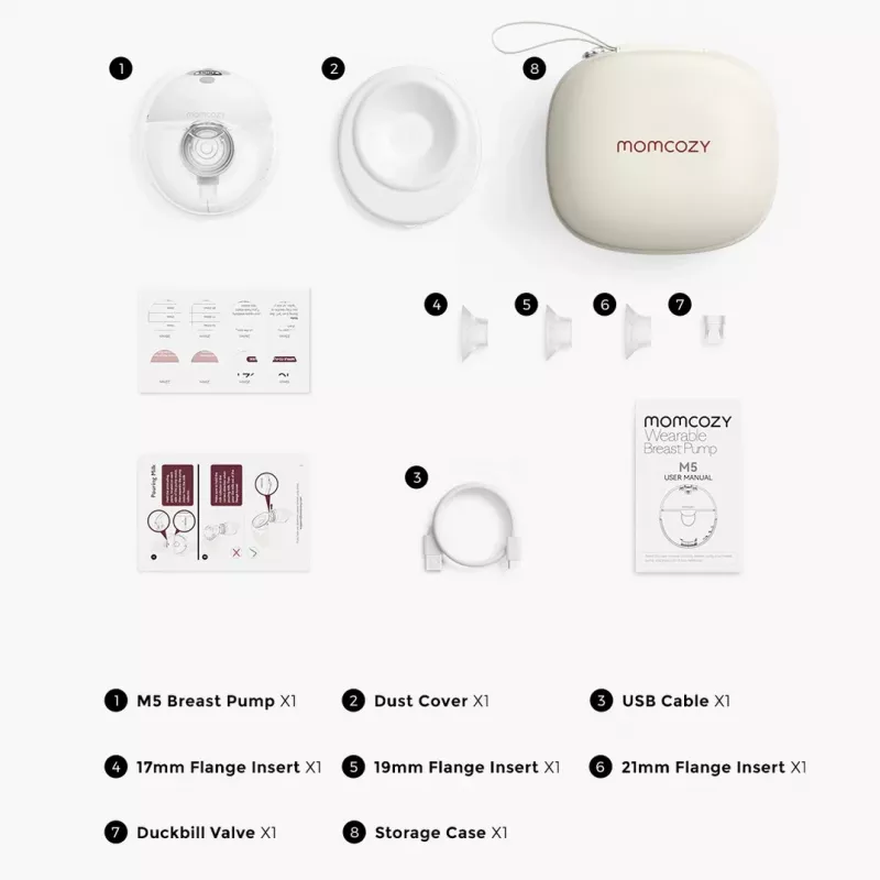 Breast pump Momcozy BP179-GR00BA-A 160 ml Electronic Battery AC adapter