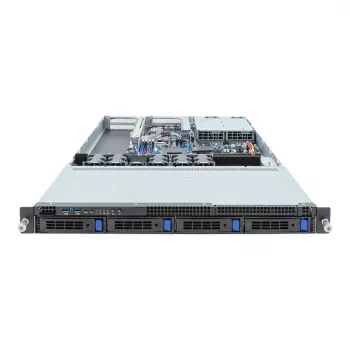 1U Rack Server Platform GIGABYTE R133-C13-ACG1 — AMD B650E motherboard, Socket AM5, 4x DDR5 UDIMM slots, 800W redundant PSU, 4x 2.5 inch/3.5 inch bays