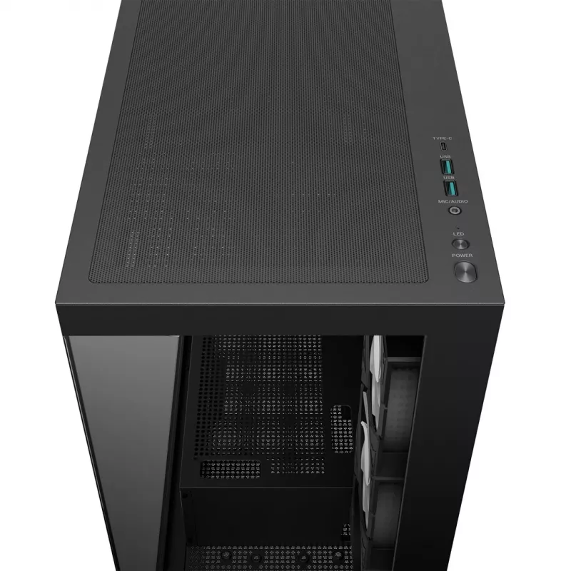 PC case DeepCool CG580 4F Midi Tower — ATX/ITX/MicroATX, tempered glass, 3×120mm+1×120mm fans, 2×3.5 inch & 2×2.5 inch, USB-A×2 USB-C×1, black