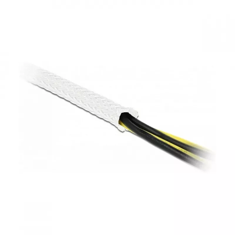 Braided Sleeve DeLOCK 20806 10 m x 25 mm white