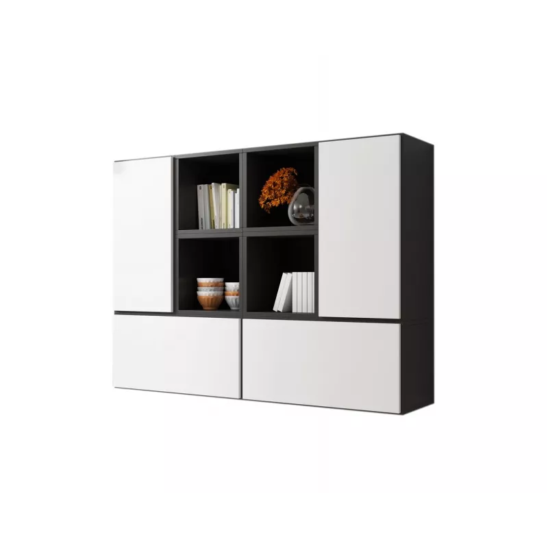 Cama living room furniture set ROCO 19 (4xRO3 + 4xRO6) black/black/white