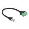 DeLOCK RJ45 Cable Cat.6 plug to Terminal Block Adapter 30 cm Black Green