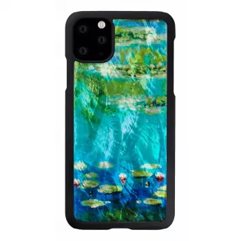 Phone case iKins for iPhone 11 Pro Max — water lilies design, black