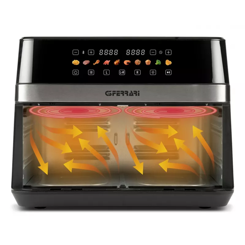 G3 Ferrari G10223 fryer Double 12 L Stand-alone 2200 W Hot air fryer Black, Stainless steel