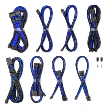 CableMod Dual Set 12V 2x6-pin for Corsair RMi/RMx – custom sleeved power cable kit, blue