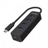 USB hub Unitek uHUB Q4 — 4-port USB 3.2 Gen 1 (Type-A) hub, USB-C host, 5 Gbit/s, 10 W, black