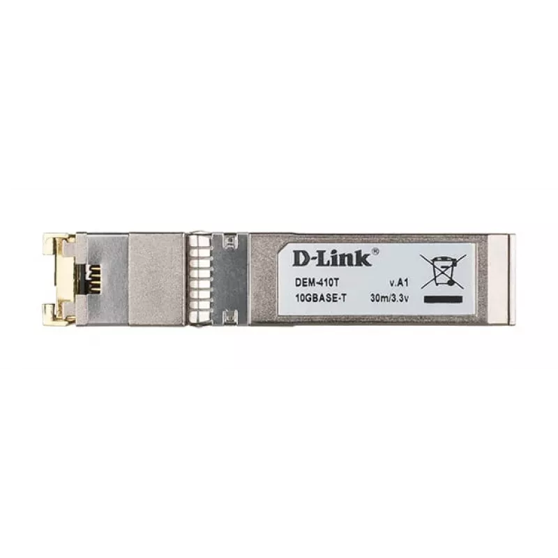 D-Link SFP+ 10GBASE-T Copper Transceiver, Copper, 10000 Mbit/s, SFP+, T, 30 m, 10 Gigabit Ethernet