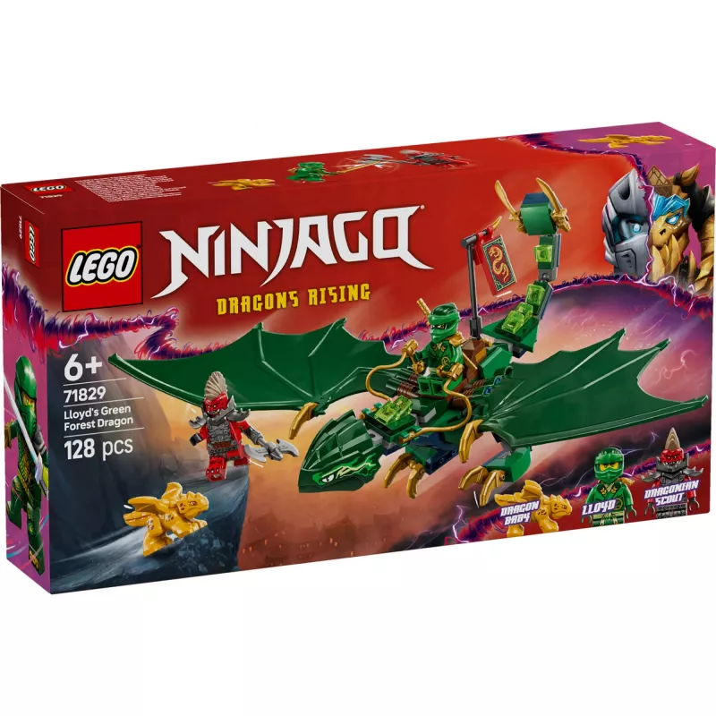 Construction toy set LEGO NINJAGO 71829 Lloyd's Green Forest Dragon, 128 pieces, 2 minifigures, for ages 6+