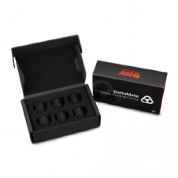 Thermal Grizzly DeltaMate Extender MF14 – water-cooling fitting, Black, 6 pcs. (TG-DM-FIT-6007)
