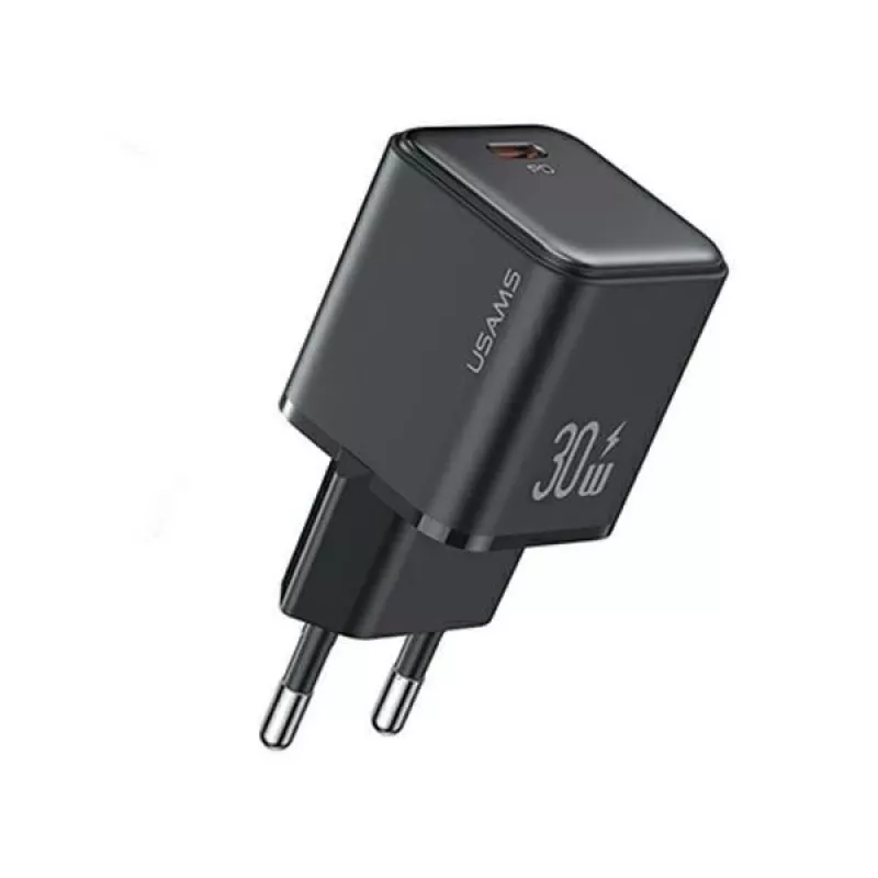 usams USB-C PD 3.0 Charger CC186TC01 30W Fast Charging, Black