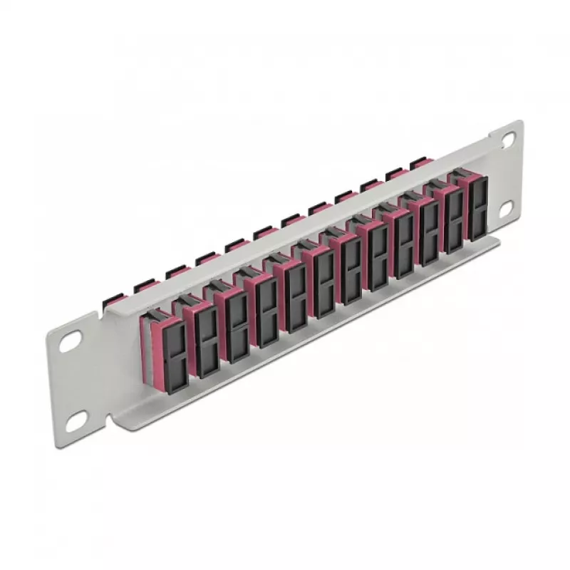 Fiber Optic Patch Panel DeLOCK 10 inch 12 Port SC Duplex Violet 1U Grey