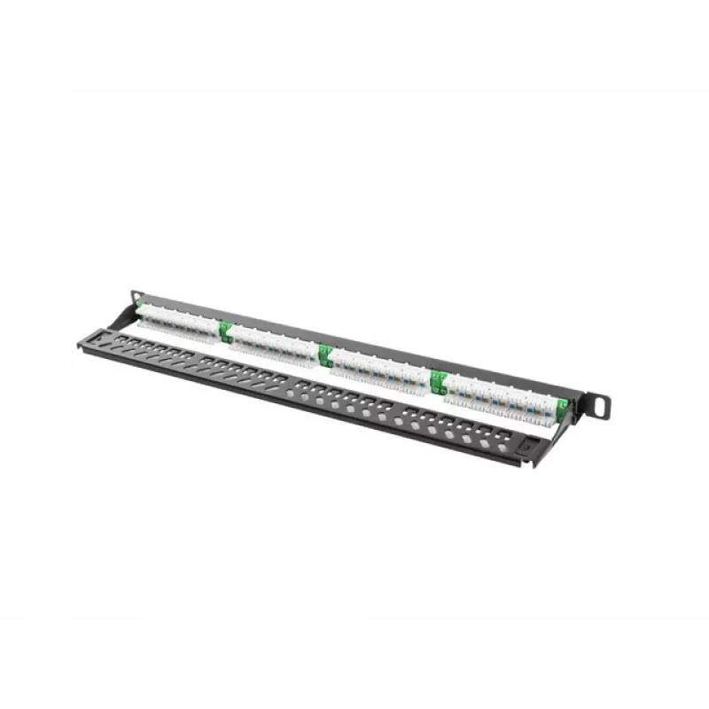 Lanberg PPU5-0024-B 24-Port Cat5e UTP 0.5U 19 inch Rackmount Patch Panel, Black