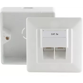 Outlet Box RJ-45 White ShiverPeaks BS74251-SET