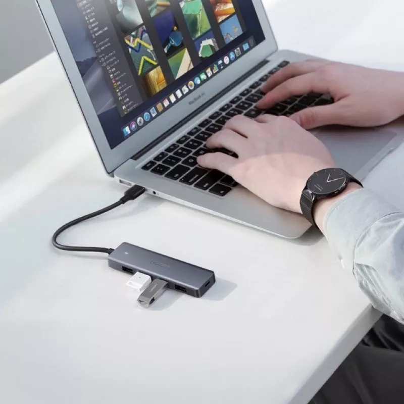 Ugreen Hub 4-in-1 USB-C Adapter to 4× USB 3.0 + USB-C Grey