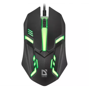 Wired optical mouse DEFENDER CYBER MB-560L — ambidextrous, 1200 DPI, USB Type-A, 2 buttons, black