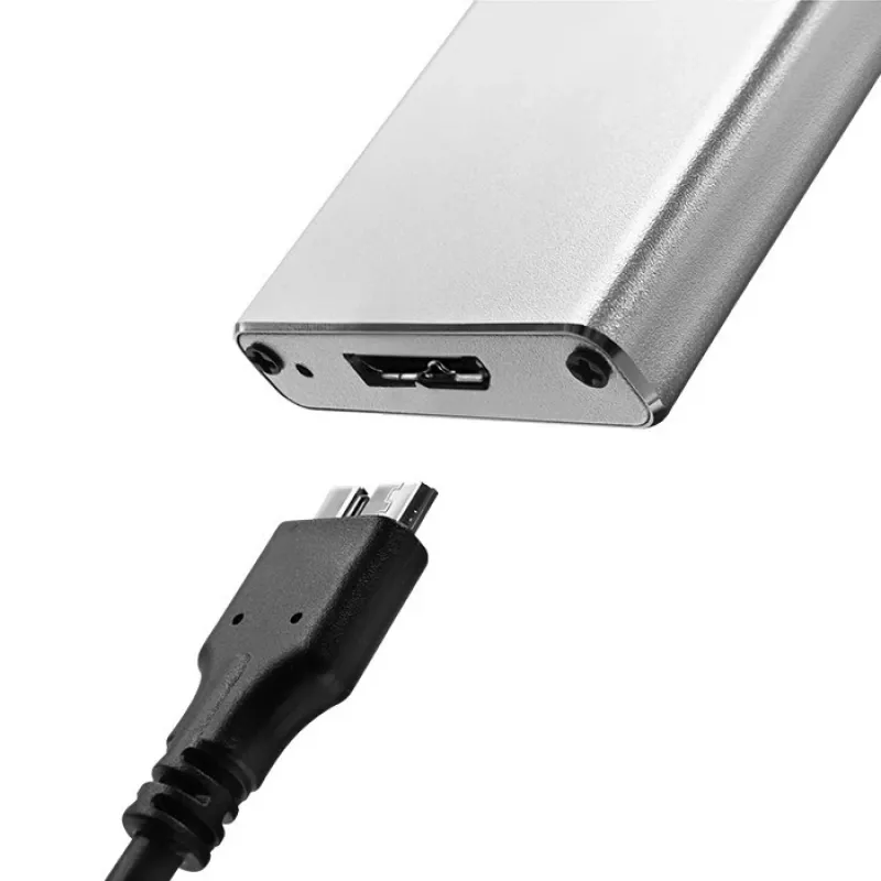 Aluminum enclosure QOLTEC 51833 for M.2 SSD, SATA to USB 3.0, supports up to 2TB
