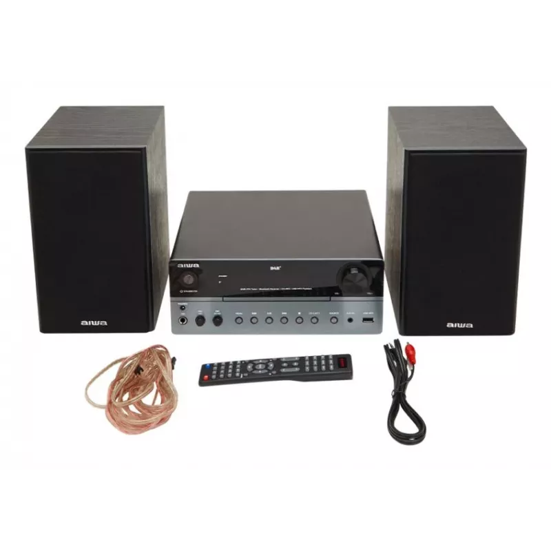 Home audio micro system Aiwa MSBTU-700DAB — 25W RMS, DAB+/FM, Bluetooth 10m, tray CD, LED display, Black/Arctic blue