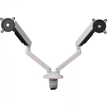 Universal Gaming Dual Monitor Arm (DM8220), Monitor Mount White, RGB