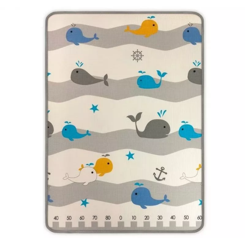 Play Foam Mat milly mally model 4688 — rolled foam playmat with bear and whale print