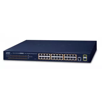 PLANET GS-4210-24P2S - Switch - Managed - 24 x 10/100/1000 (PoE+) + 2 x Gigabit SFP - rack-mountable - PoE+ (GS-4210-24P2S)