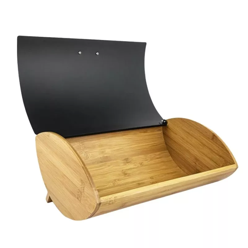 Maestro MR-1775-BLACK bread box Other Black, Wood Bamboo, Metal