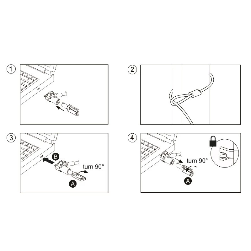 Cable lock LogiLink NBS012 Black Silver