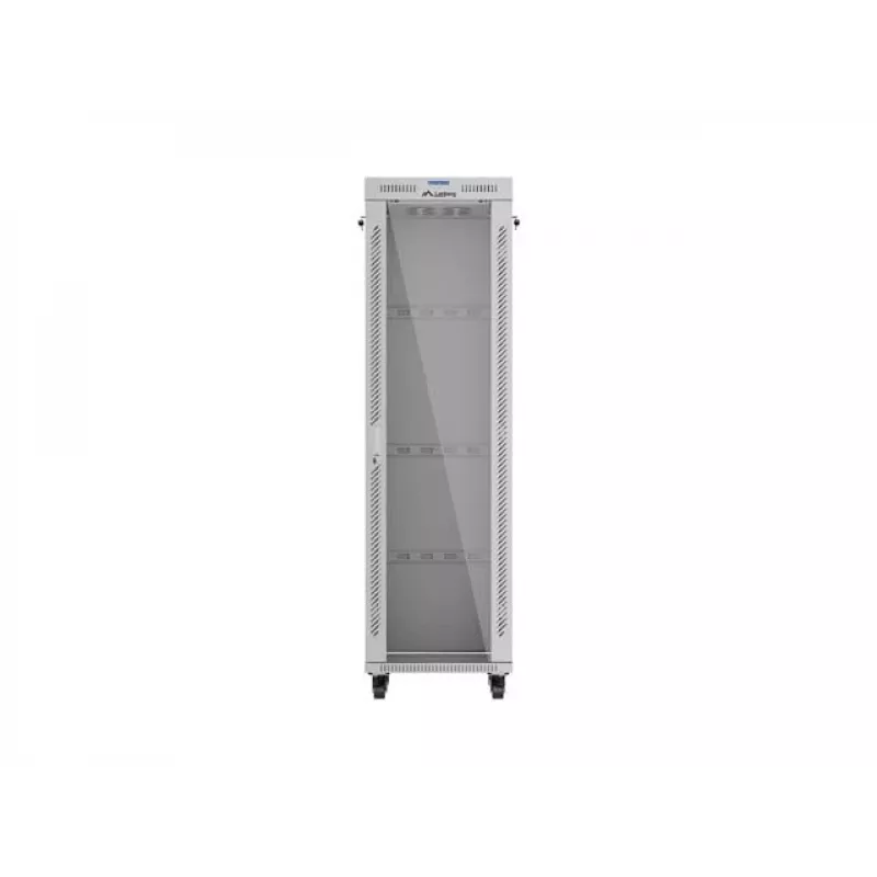19 inch 42U LANBERG Standing Rack Cabinet 600×600 mm Gray with Glass Door and LCD (Flat Pack)