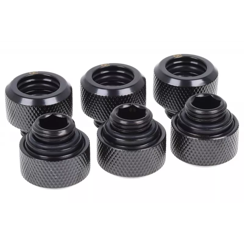 Fitting kit Alphacool 17377 — brass, black, height 16 mm, diameter 21 mm for liquid cooling