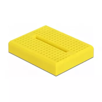Breadboard DELOCK 18320 — plastic prototype board, yellow, 36×46×10 mm
