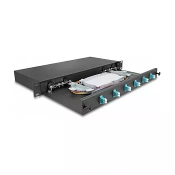 Fibre optic splice enclosure DeLOCK 66998 Black Metal 482x220x44mm