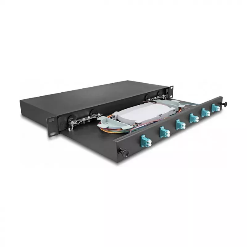 Fibre optic splice enclosure DeLOCK 66998 Black Metal 482x220x44mm
